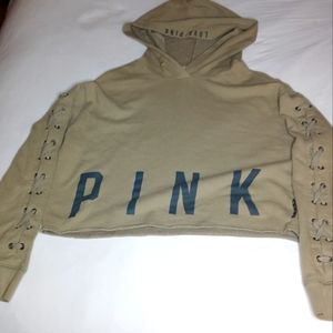 Dark Academia Victoria's Secret Pink CutOff Hoodie Sz: S/P/CH